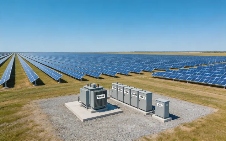 Utility solar inverter station