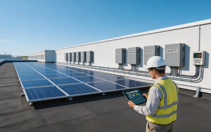 Commercial rooftop solar inverter project